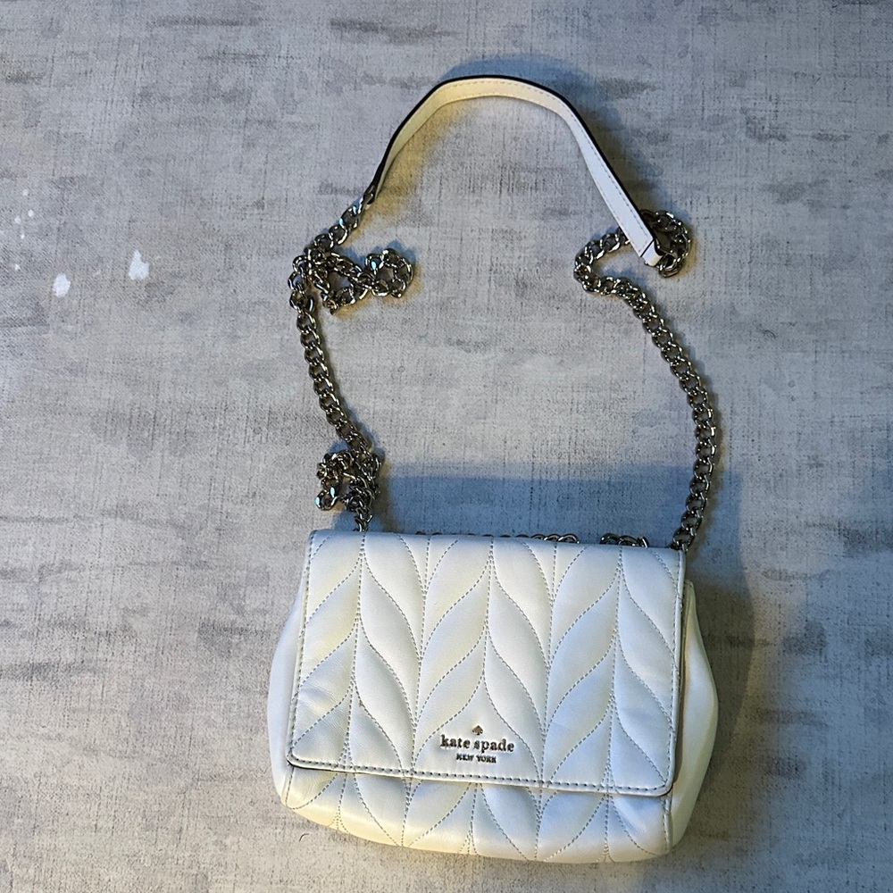 Kate Spade White Quilted Crossbody Bag
